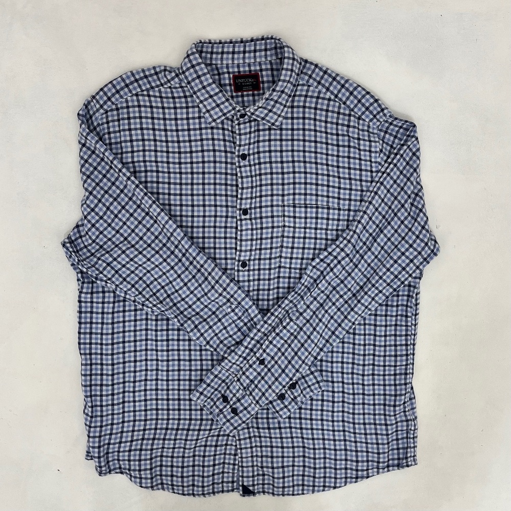 Untuckit Mens Size X-Large Soligo Shirt Multicolor Check Button-Down Collared